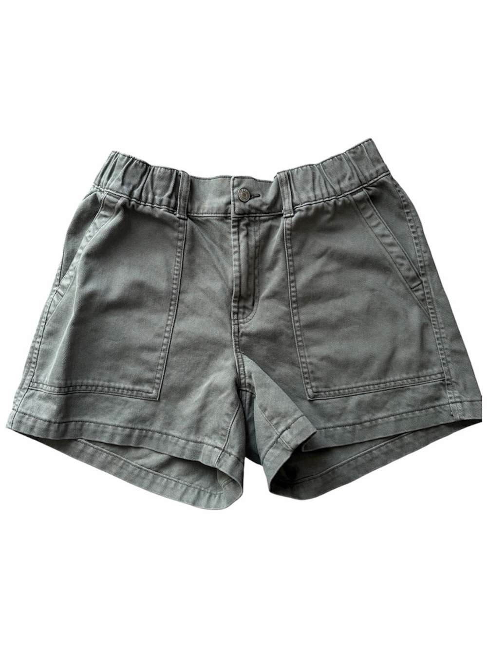 Gap Olive Green Denim Utility Shorts High Waisted Paper bag Y2K Casual Utility